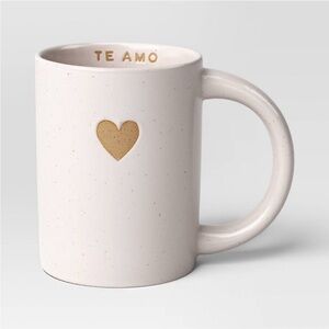 14oz Stoneware Embossed Heart Te Amo
Mug Ivory - Room Essentials™